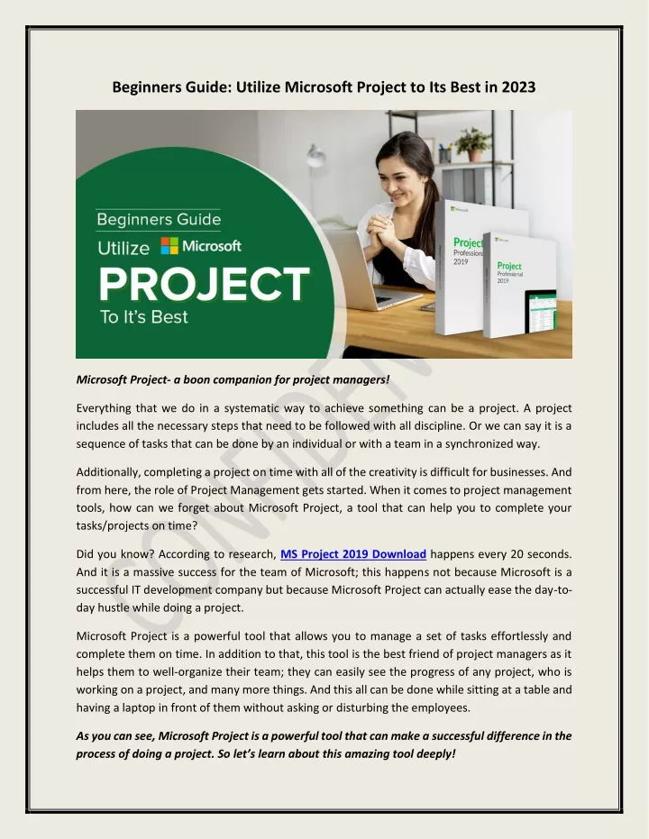 beginners guide utilize microsoft project