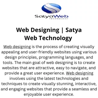 web designing satya web technology