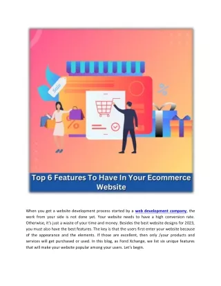 top 6 features to have in your ecommerce website