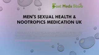 Men's Sexual Health & NOOTROPICS Medication UK