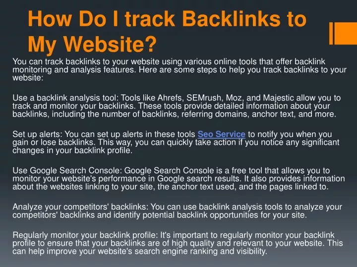 how do i track backlinks to my website