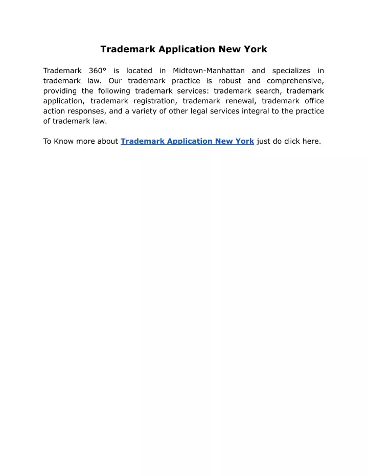 trademark application new york