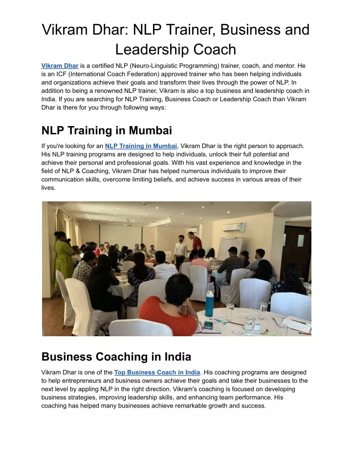 vikram dhar nlp trainer business and leadership