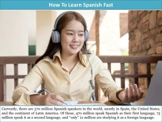 How To Learn Spanish Fast?