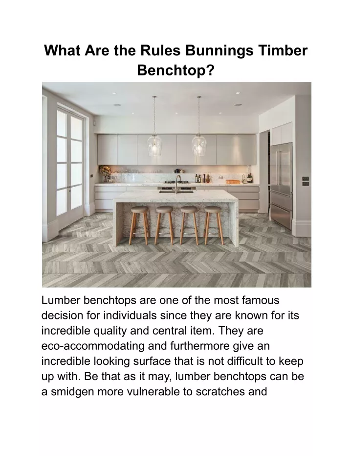 what are the rules bunnings timber benchtop