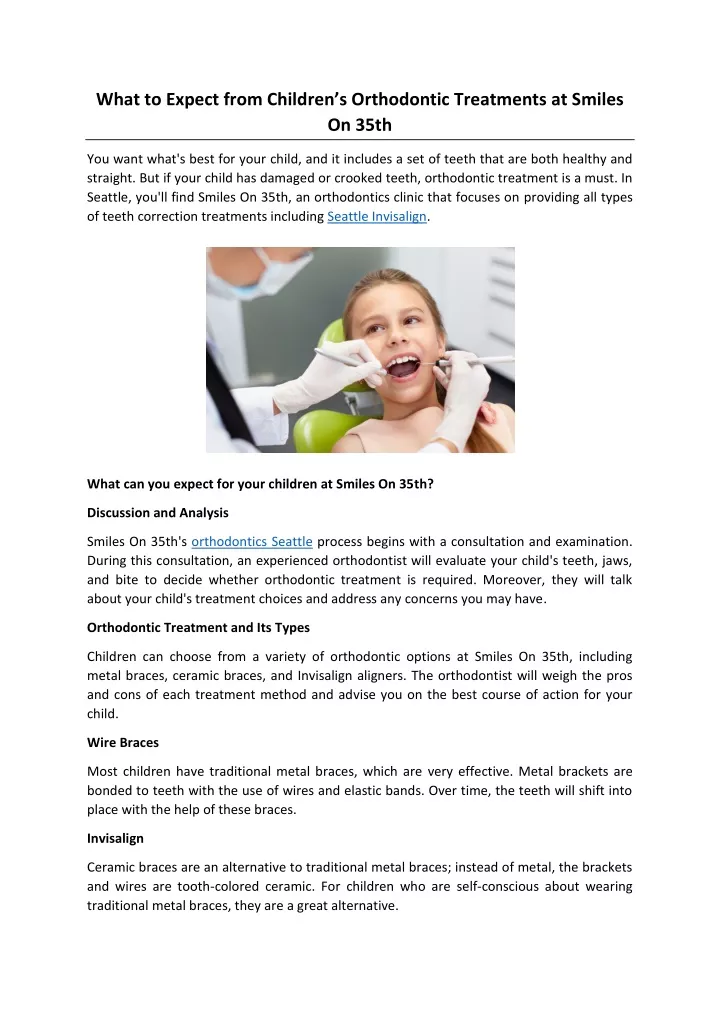 what to expect from children s orthodontic