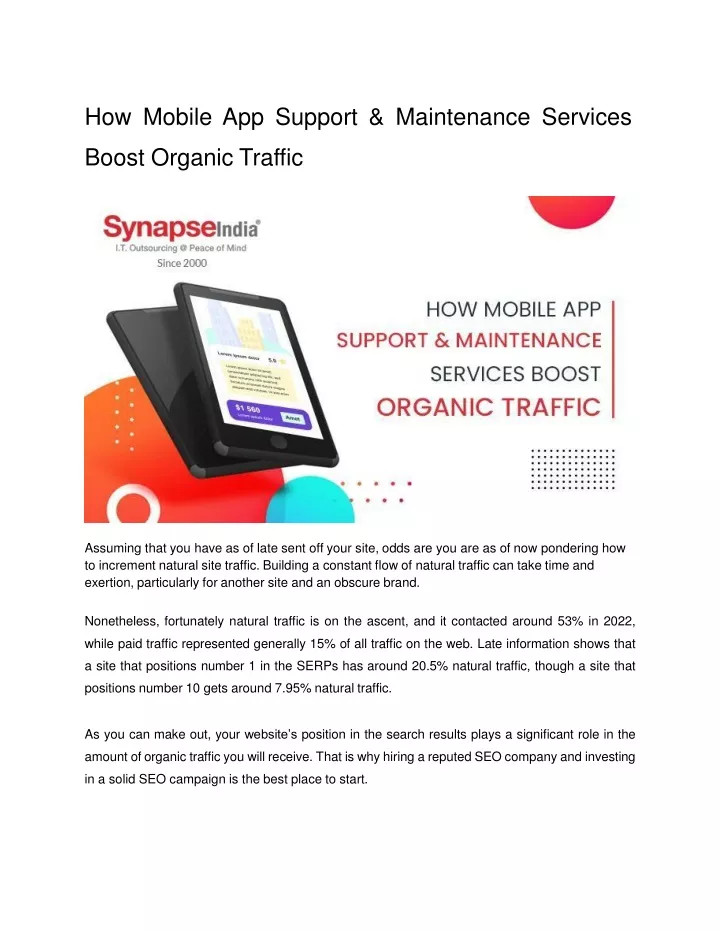 how mobile app support maintenance services boost