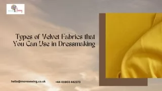 Types of Velvet Fabrics that You Can Use in Dressmaking