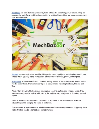 Hand tools at mechbazaar