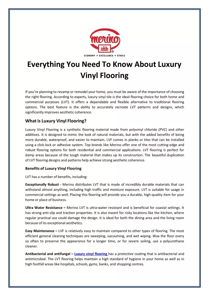 everything you need to know about luxury vinyl flooring