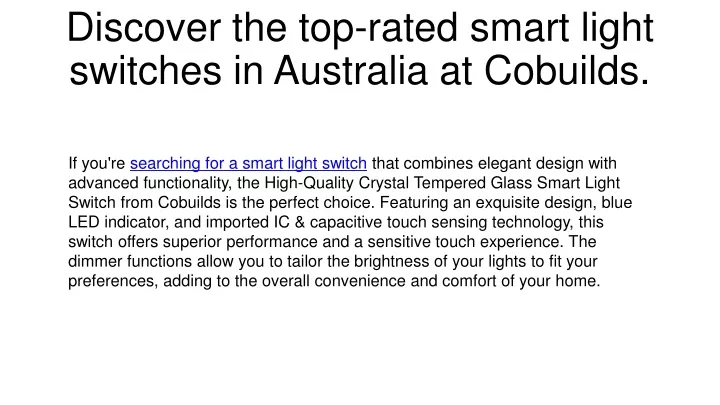 discover the top rated smart light switches in australia at cobuilds