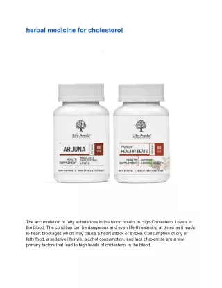 herbal medicine for cholesterol