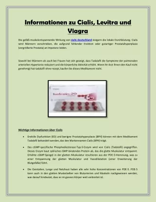 informationen zu cialis levitra und viagra