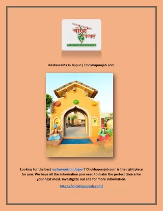 restaurants in jaipur chokhapunjab com