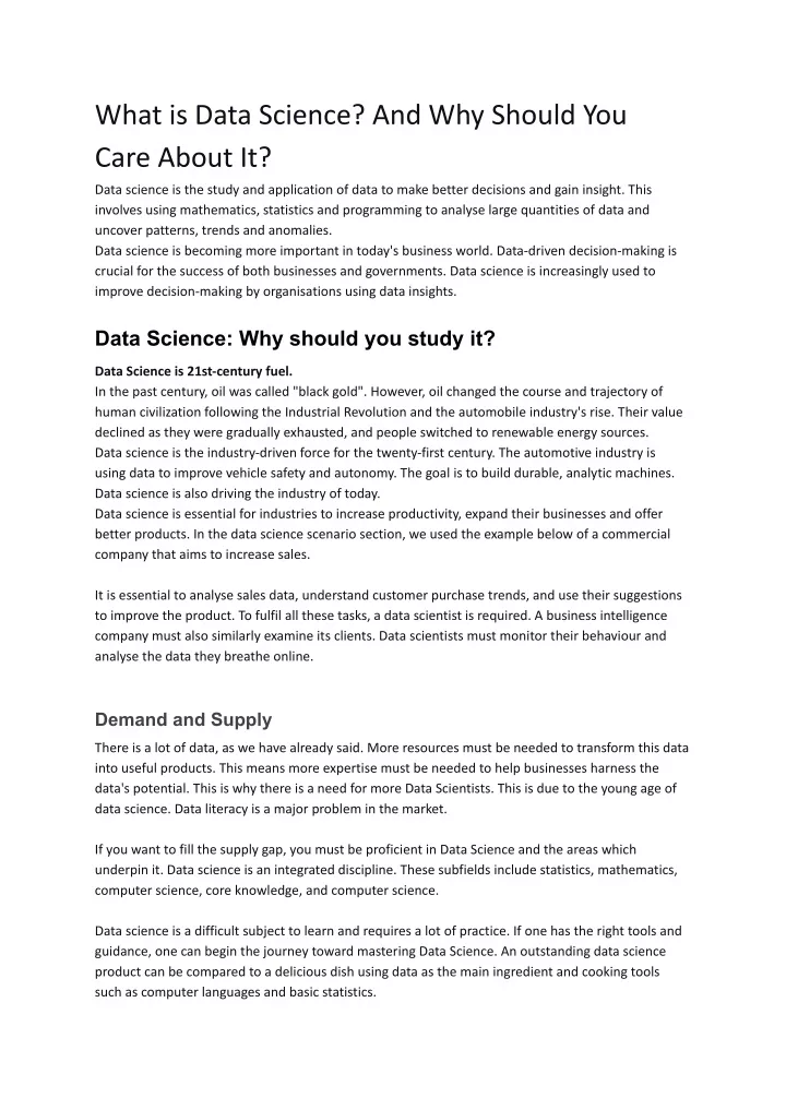 what is data science and why should you care