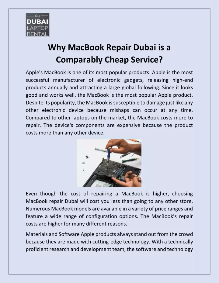 why macbook repair dubai is a comparably cheap