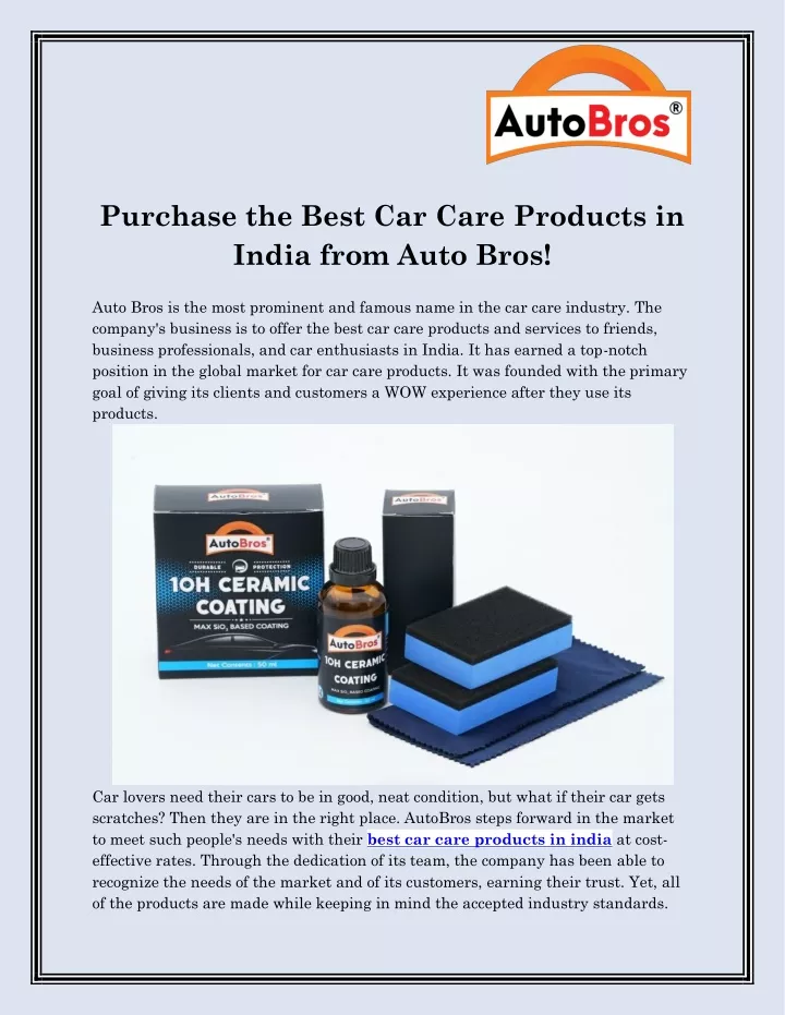 purchase the best car care products in india from