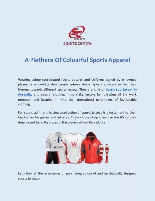 A Plethora Of Colourful Sports Apparel