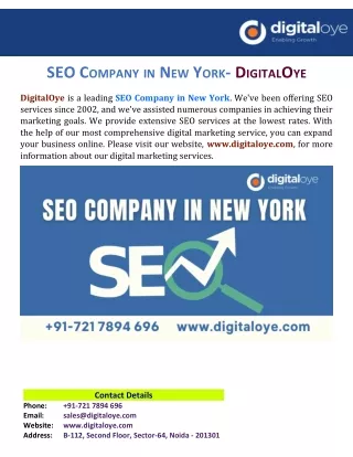 seo c ompany in n ew y ork d igital o ye