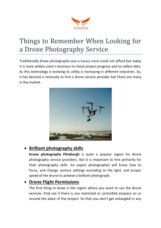 Things to Remember When Looking for a Drone Photography Service