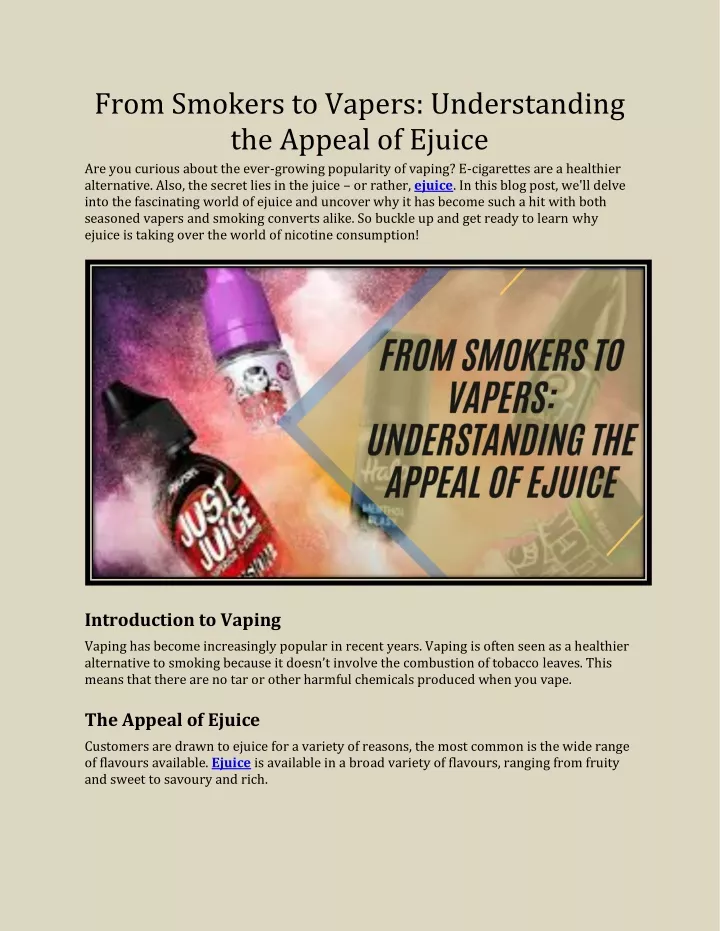 from smokers to vapers understanding the appeal