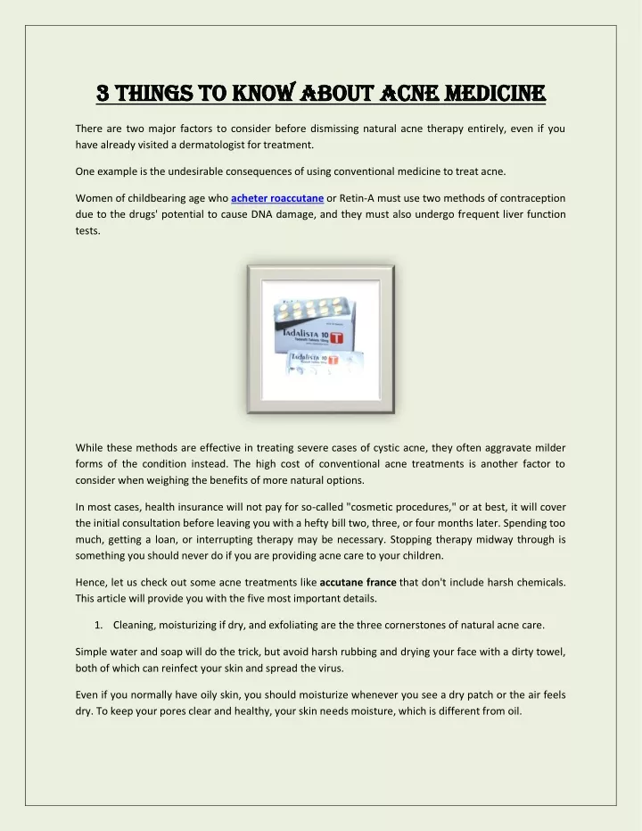 3 things to know about acne medicine 3 things