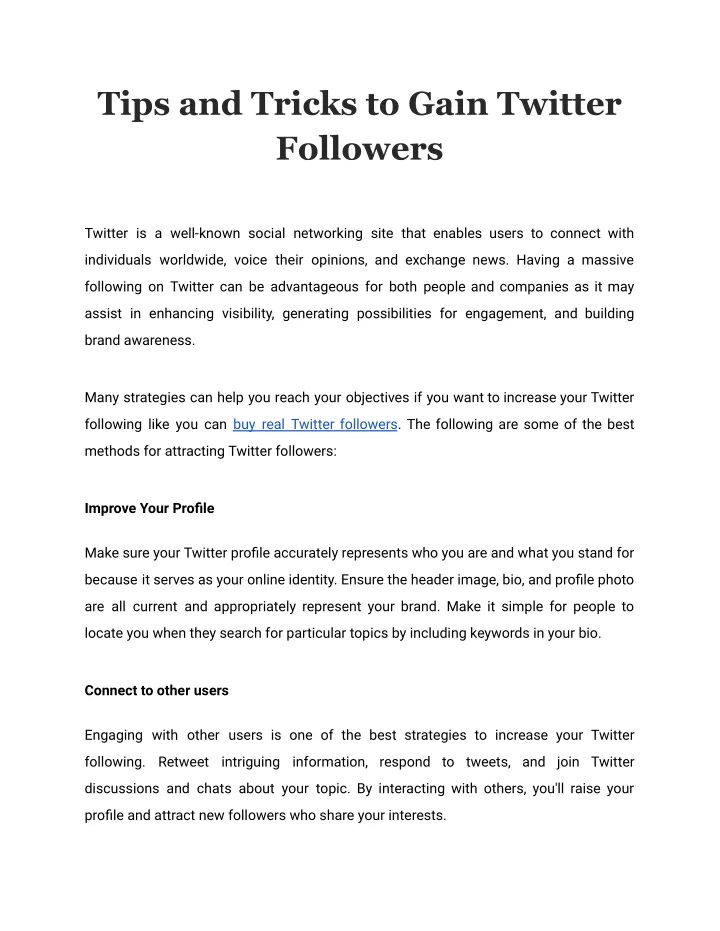 tips and tricks to gain twitter followers