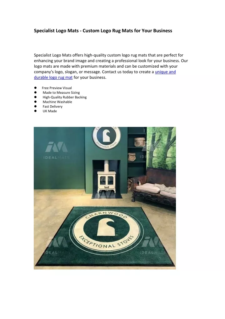 specialist logo mats custom logo rug mats