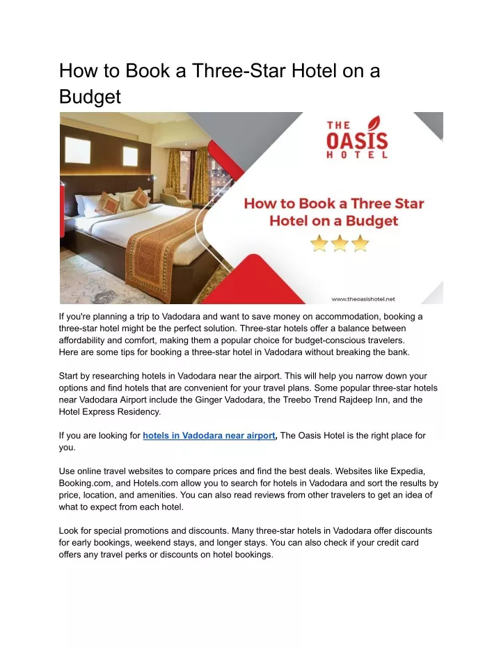 how to book a three star hotel on a budget