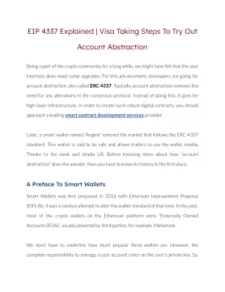 eip 4337 explained visa taking steps to try out