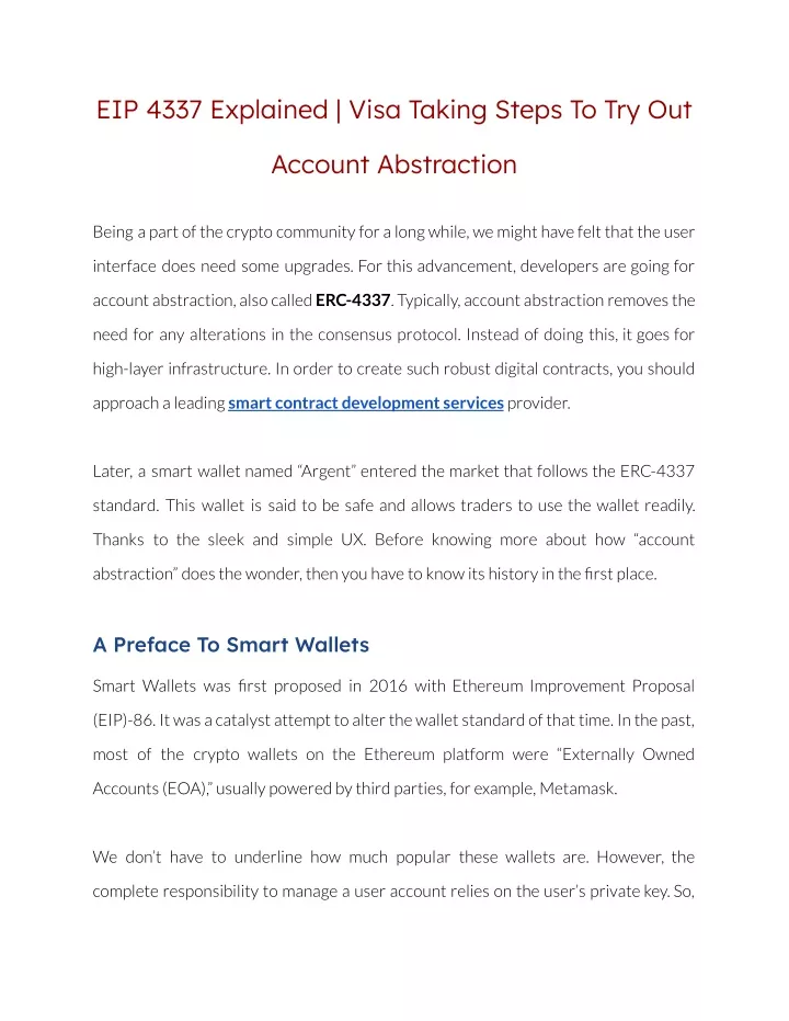 eip 4337 explained visa taking steps to try out