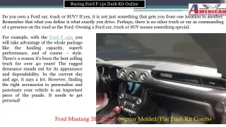 Buying Ford F 150 Dash Kit Online - Dash Kit Specialist