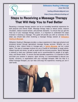 Steps to Receiving a Massage Therapy That Will Help You to Feel Better