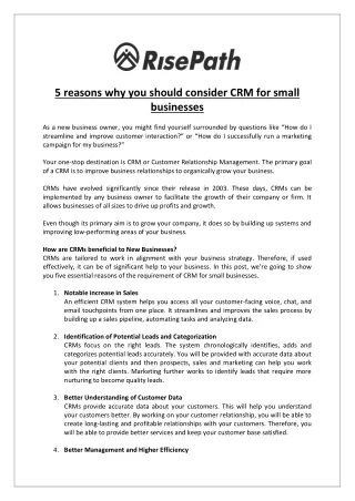 5 reasons why you should consider CRM for small businesses