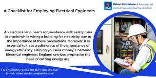 A Checklist for Employing Electrical Engineers
