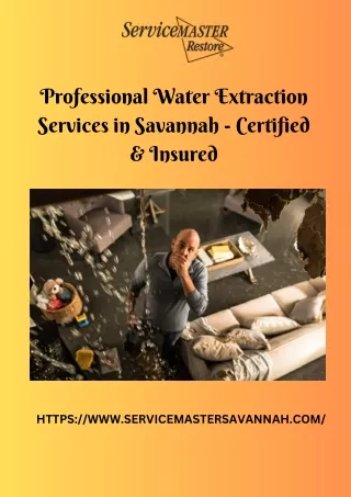 Professional Water Extraction Services in Savannah - Certified & Insured