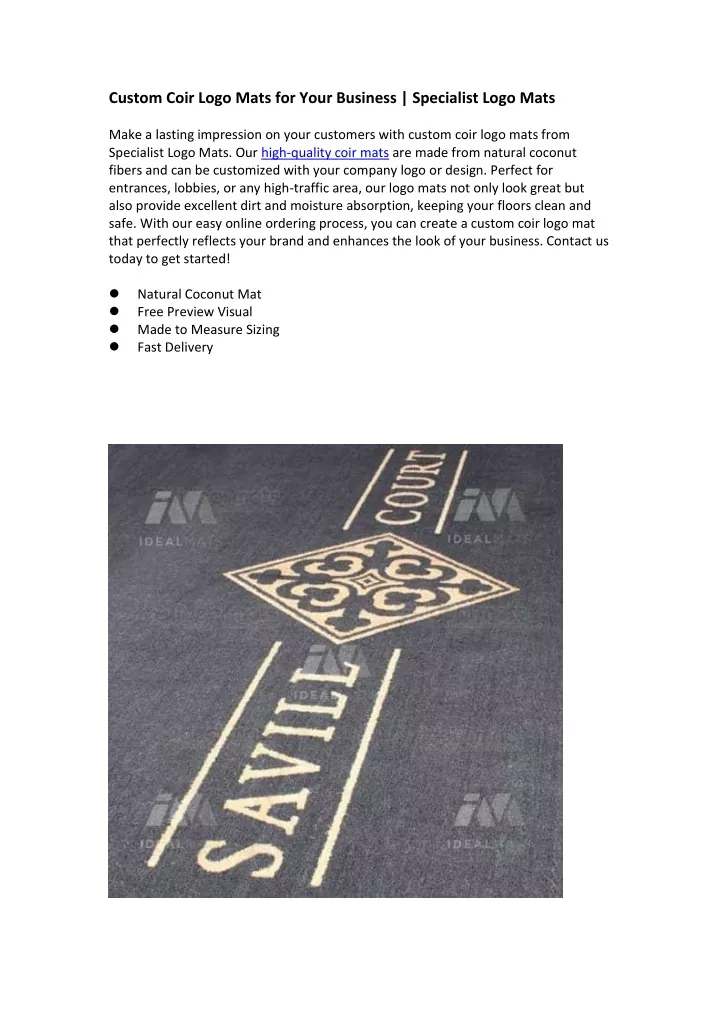 custom coir logo mats for your business