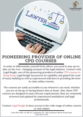 Pioneering Provider of Online CPD Courses