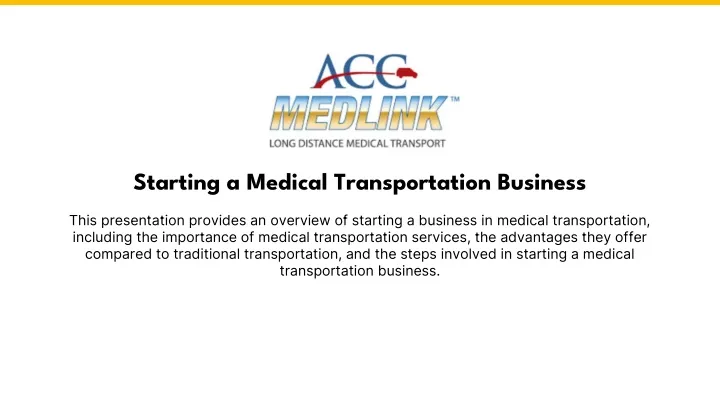 starting a medical transportation business