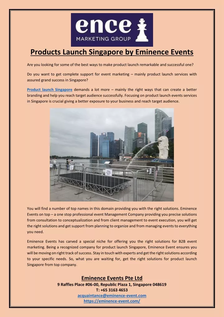 products launch singapore by eminence events