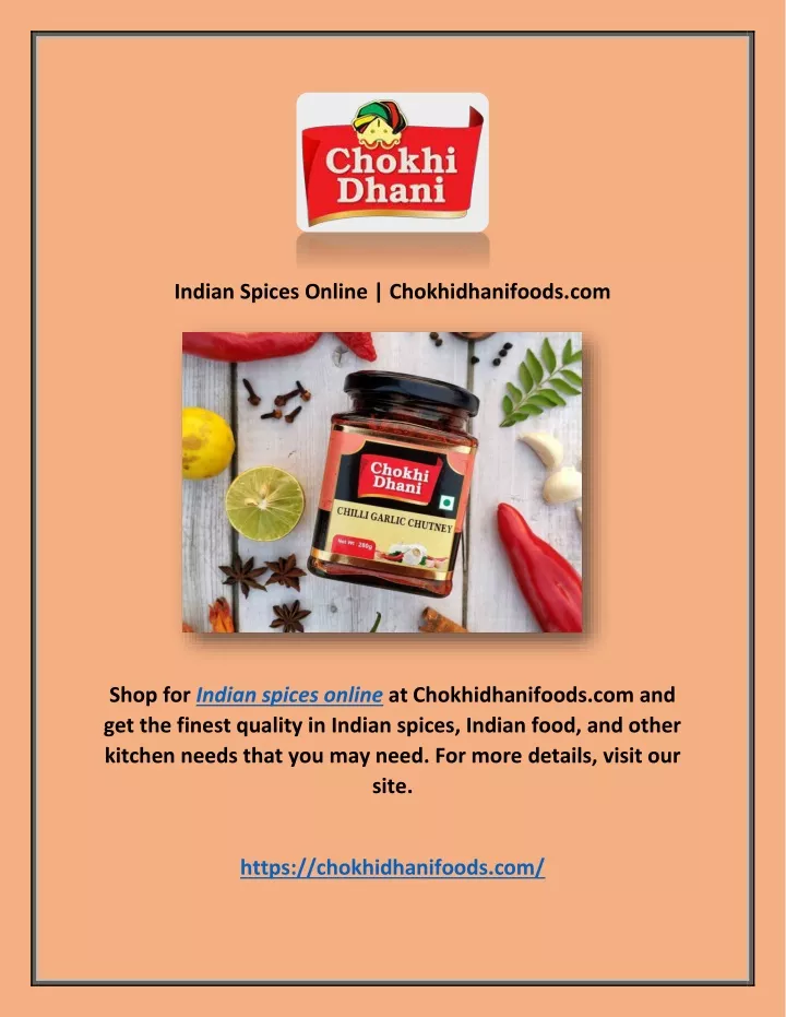 indian spices online chokhidhanifoods com