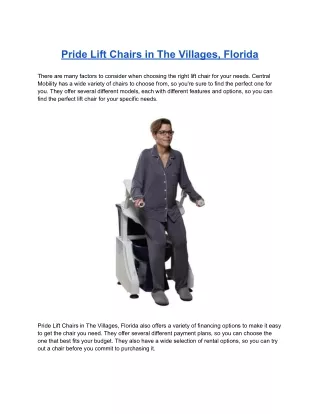 pride lift chairs in the villages florida