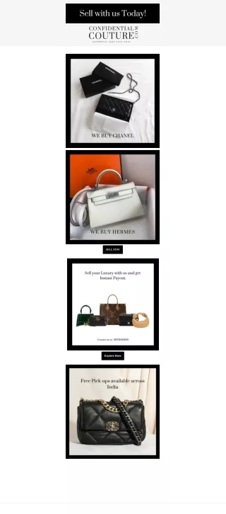 Sell Designer Handbags Online  | Sell Luxury Bags Online  | Confidential Couture