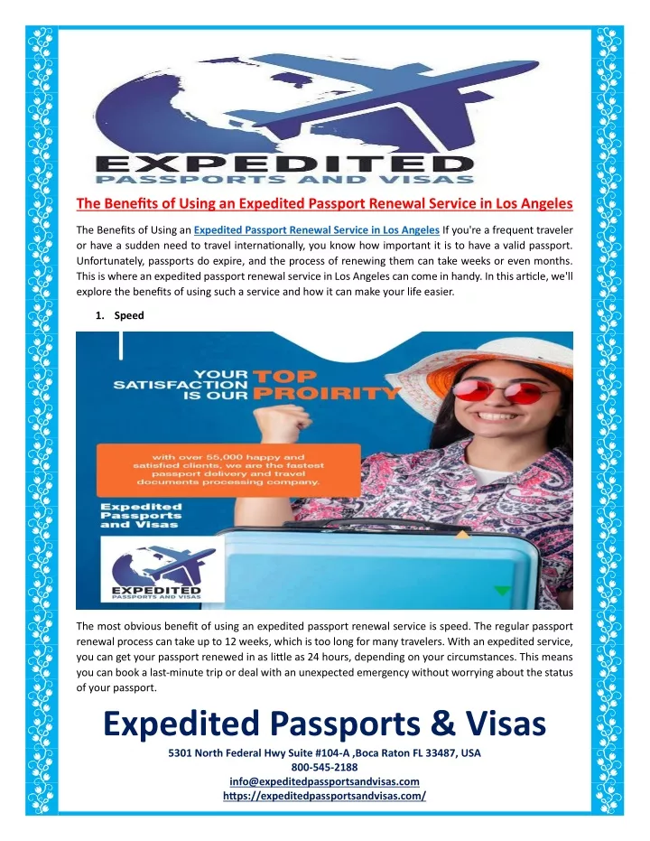 the benefits of using an expedited passport