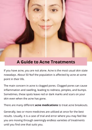 A Guide to Acne Treatments