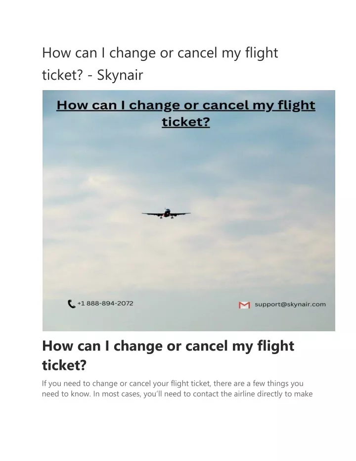 how can i change or cancel my flight ticket