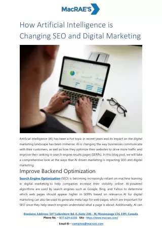 How Artificial Intelligence is Changing SEO and Digital Marketing