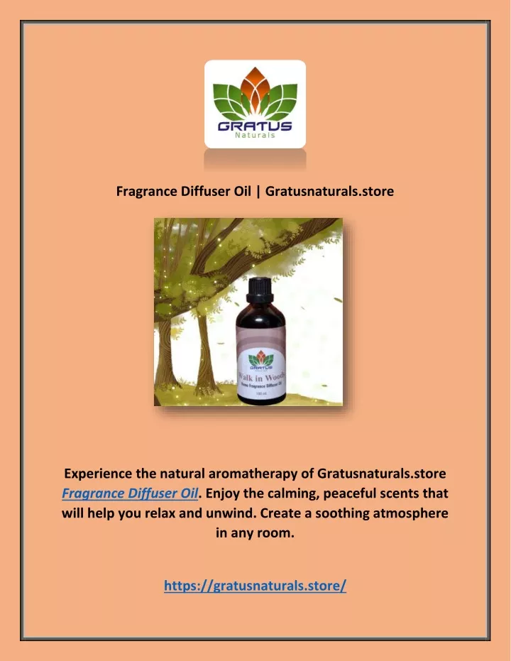 fragrance diffuser oil gratusnaturals store