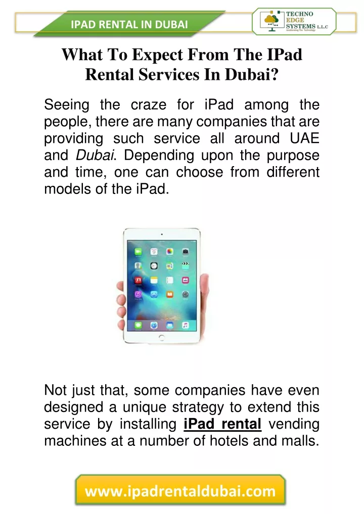 ipad rental in dubai