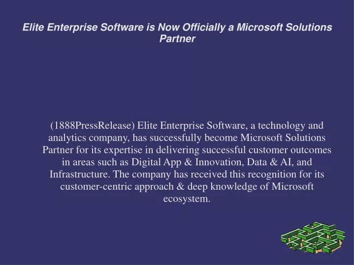 elite enterprise software is now officially a microsoft solutions partner